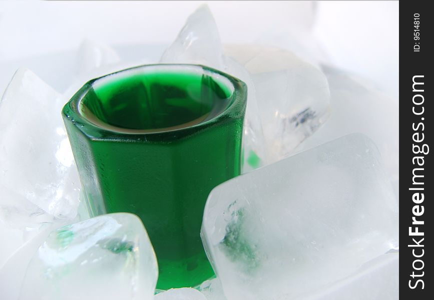 Fresh mint drink on ice cubes. Fresh mint drink on ice cubes