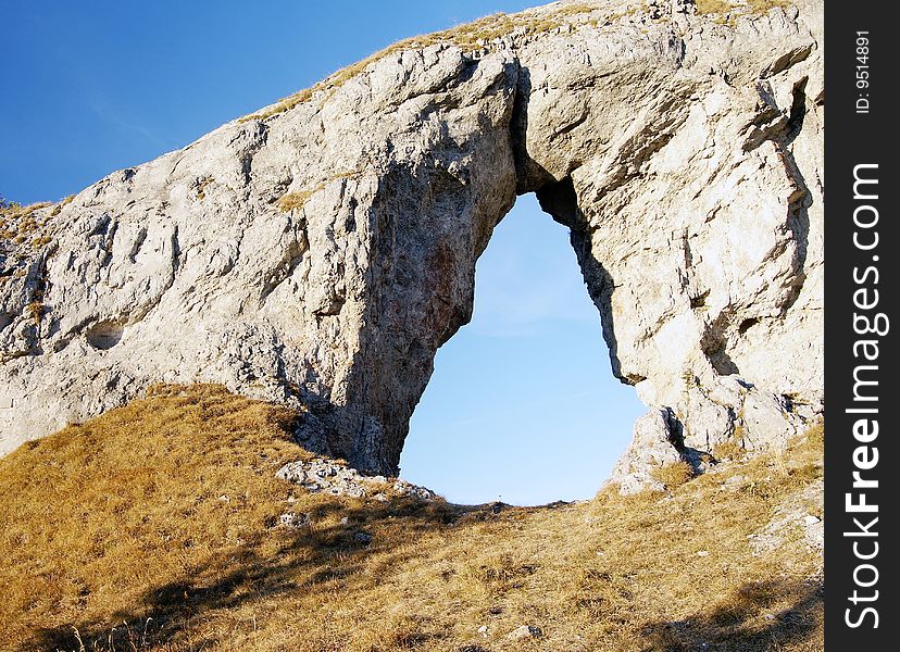 Rock window on mount ohniste in low tatra slovakia europe