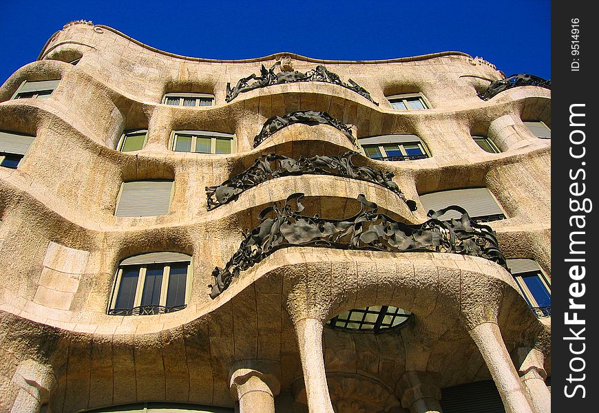 Casa Mila (La Pedrera) in Barcelona, designed by Antoni Gaudi.
