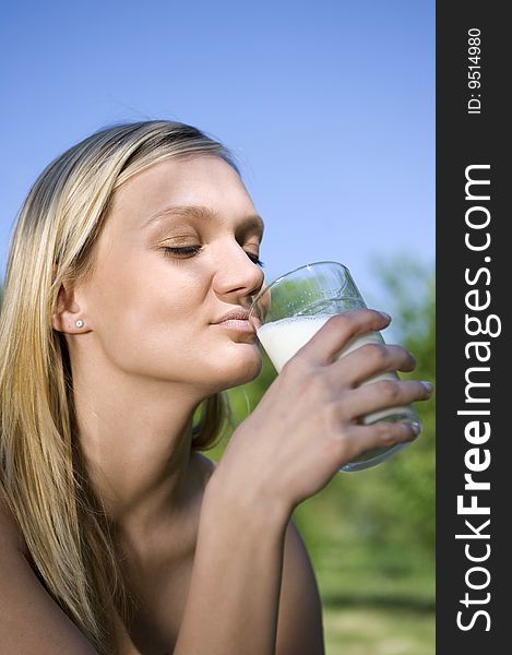 Girl with the glass of milk