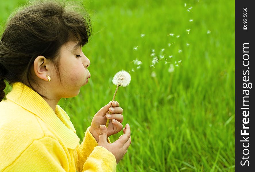 Shot a girl with dandelion