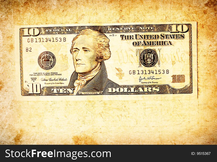 US dollar with old textured paper