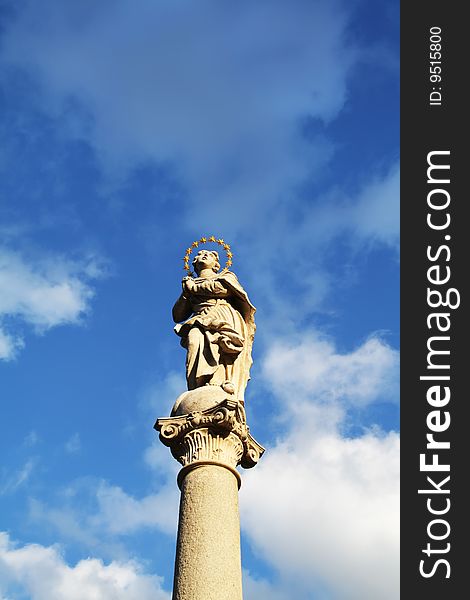 Statue of madonna, pezinok city, slovakia