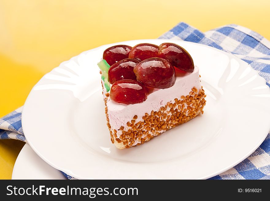 Food serie: sweet fancy cake with grapes