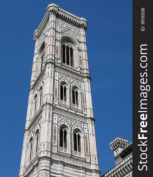 Cathedral tower near duomo in the center of firenze florence. Cathedral tower near duomo in the center of firenze florence