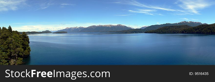 Panorama of Lake Nahuel-Huapi in Bariloche. Panorama of Lake Nahuel-Huapi in Bariloche