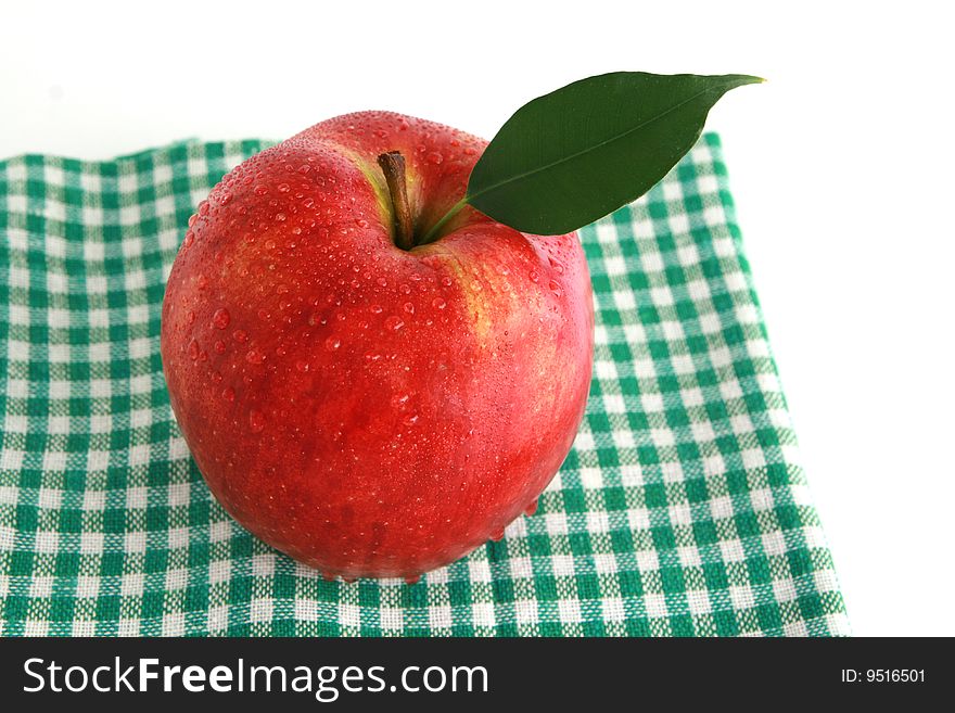 Red apple on white background