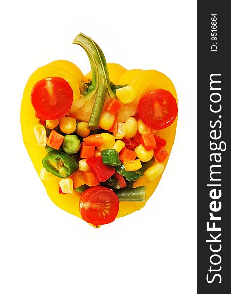 Rich vegetable mix in pepper