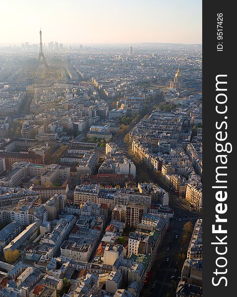 View from Montparnasse tower, evening. View from Montparnasse tower, evening.