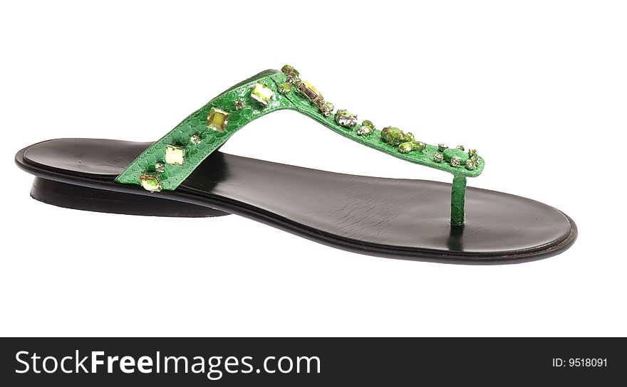 Isolated gren shoes on white