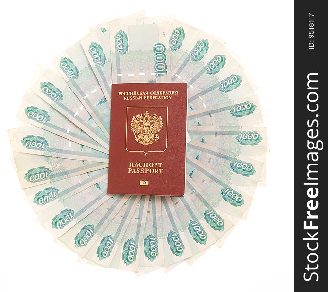 Russian money and russian foreign passport. Russian money and russian foreign passport