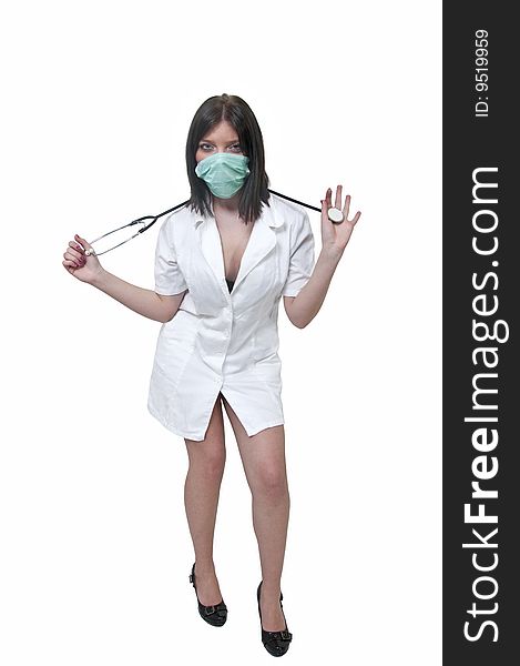 nurse posing with stethoscope. nurse posing with stethoscope