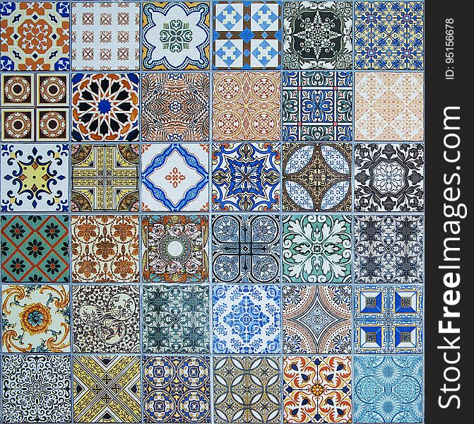 Ceramic Tiles Patterns From Portugal.