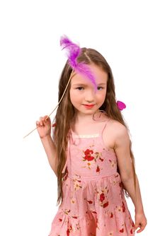 Little Fairy With Magic Wand Isolated Royalty Free Stock Images