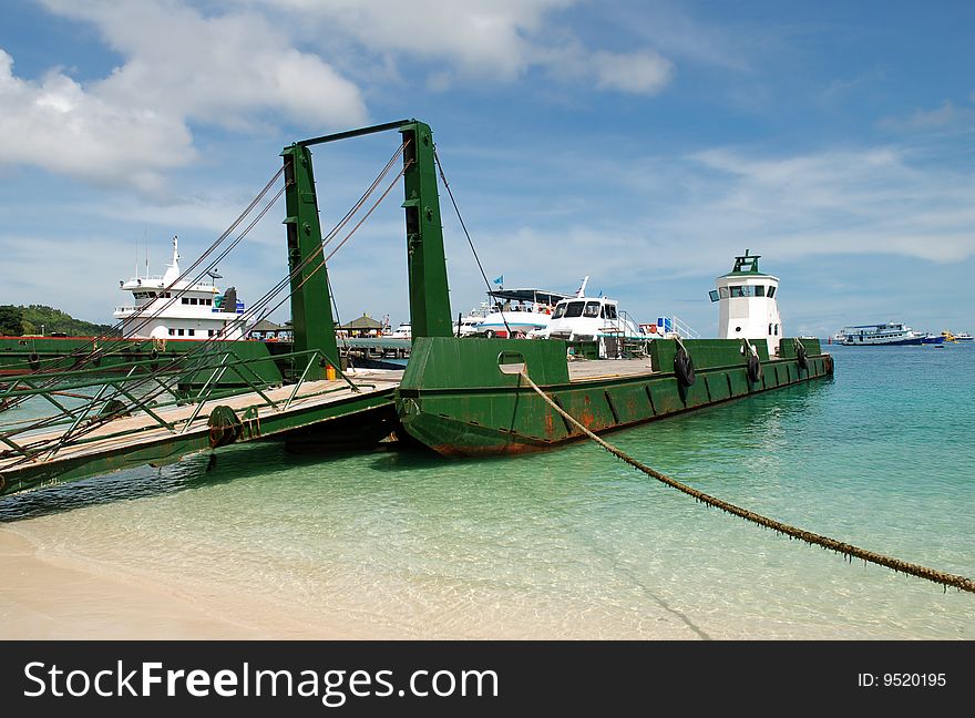 Ships Moored in the Beautiful Koh Phi Phi Island. Ships Moored in the Beautiful Koh Phi Phi Island