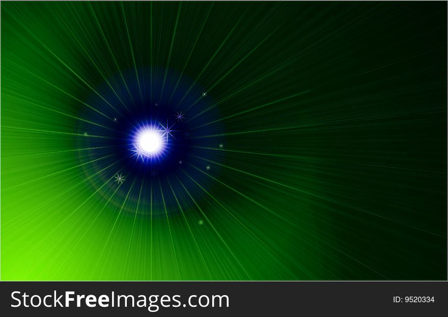 Abstract background with stars and rays