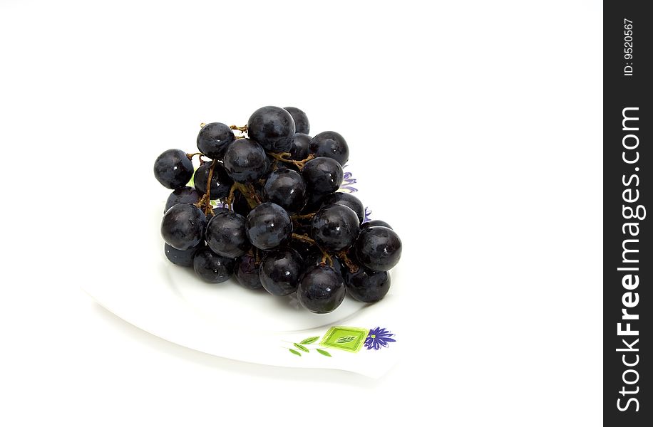 Cluster of grape isolated on white