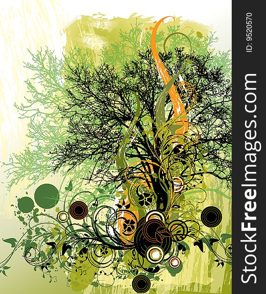 illustration drawn of abstract  tree  for the creative design. ai/eps. illustration drawn of abstract  tree  for the creative design. ai/eps