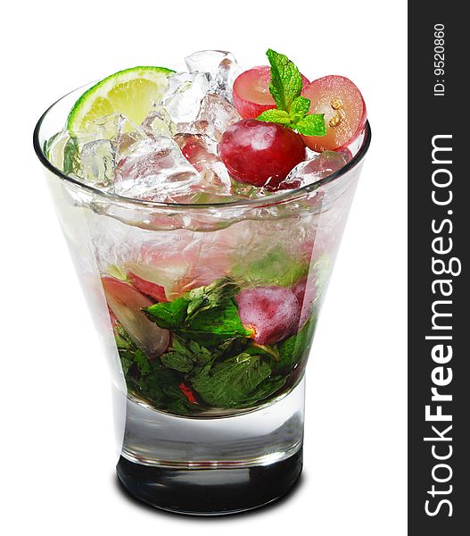 Cocktail - Grape Mojito with Lime and Fresh Mint