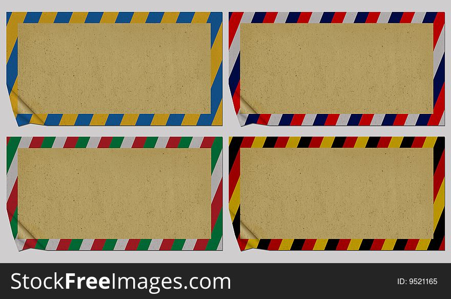 Envelope with the national flags of the old paper