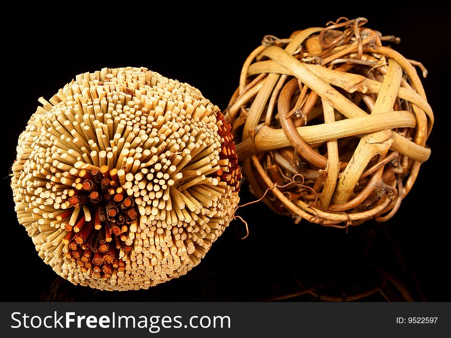 Plants ball  isolated on black background. Plants ball  isolated on black background.