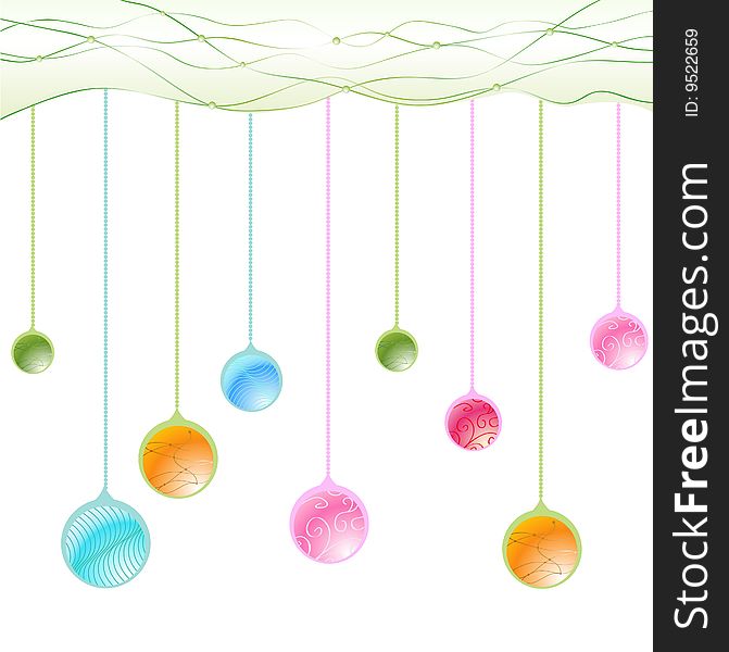 Vector Illustration of beautiful hanging balls.