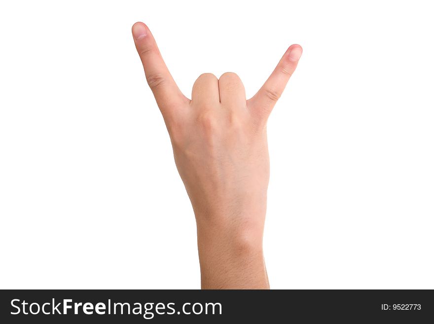 Hand gesture isolated on white background. Hand gesture isolated on white background