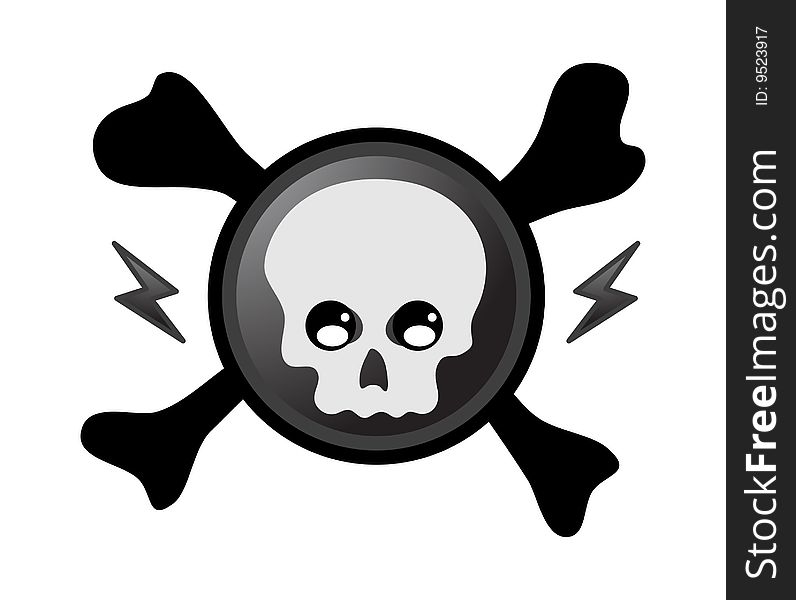 Pirate skull on white background