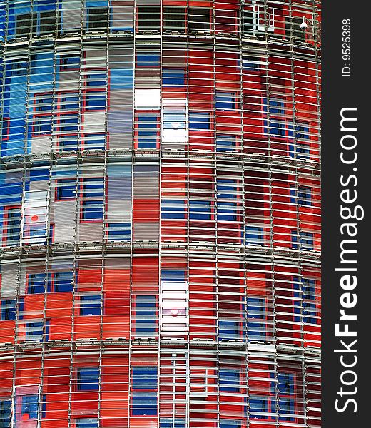 Office windows at Agbar Tower, Barcelona, Spain.
A coloured background