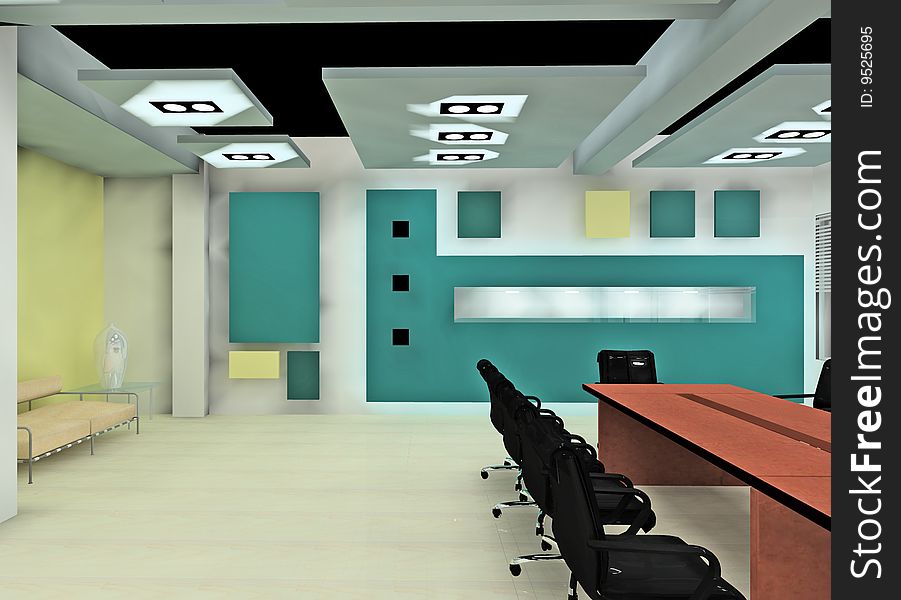 A modern boardroom in the Business center. A modern boardroom in the Business center