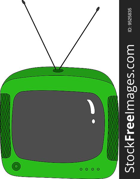 Green retro television