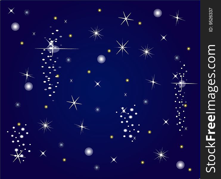 Illustration of a blue star background