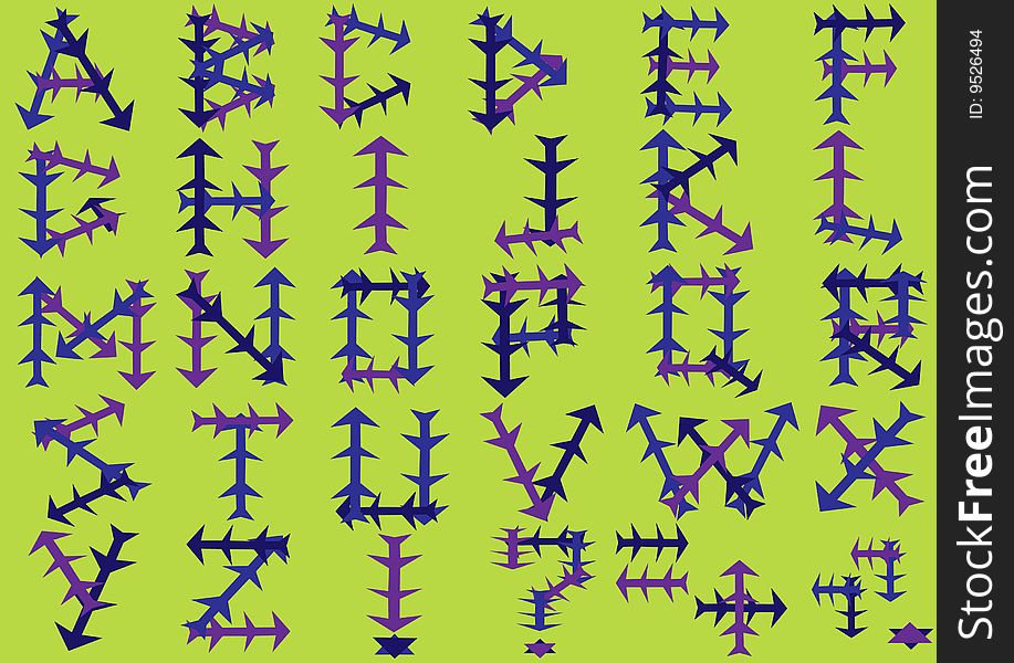 Gloomy Prickly Design The English Alphabet