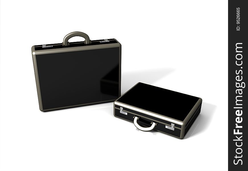 3D Rendered image of 2 briefcases. 3D Rendered image of 2 briefcases