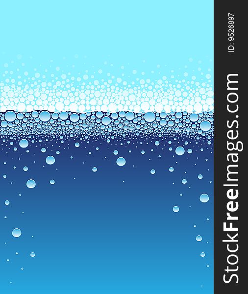 Water surface with bubbles with place for your text