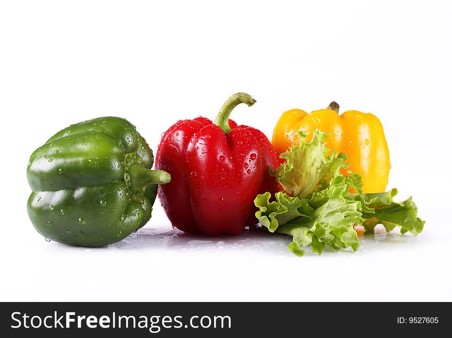 Fresh pepper on a white background