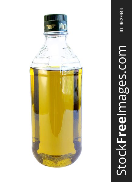 Olive oil on a white background, it is isolated.