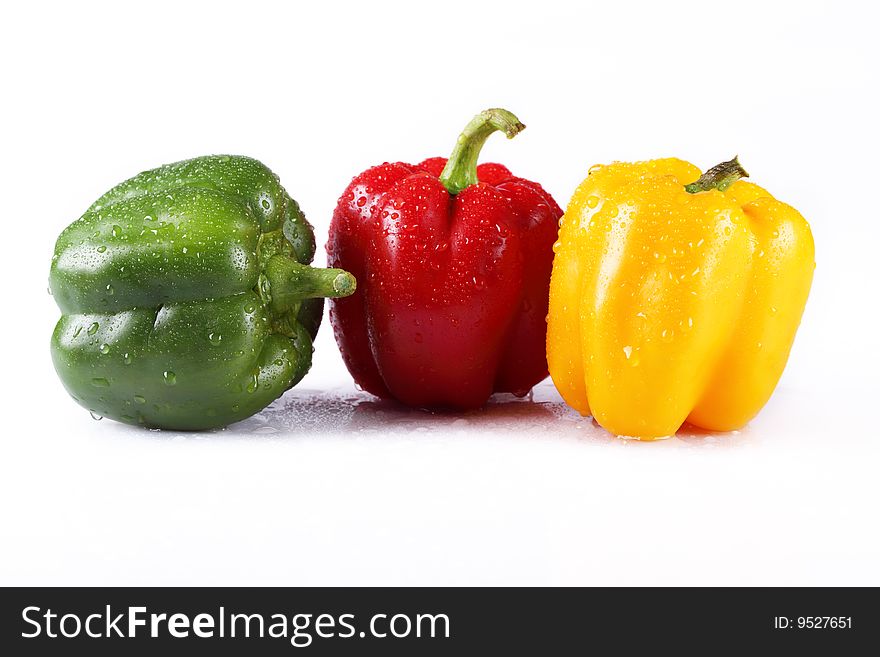 Fresh pepper on a white background. Fresh pepper on a white background