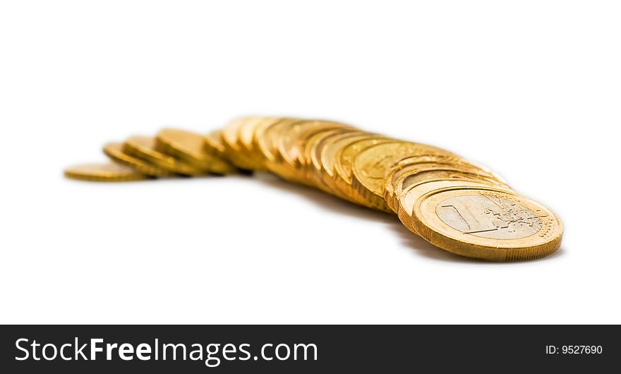 Euro coins isloated on white