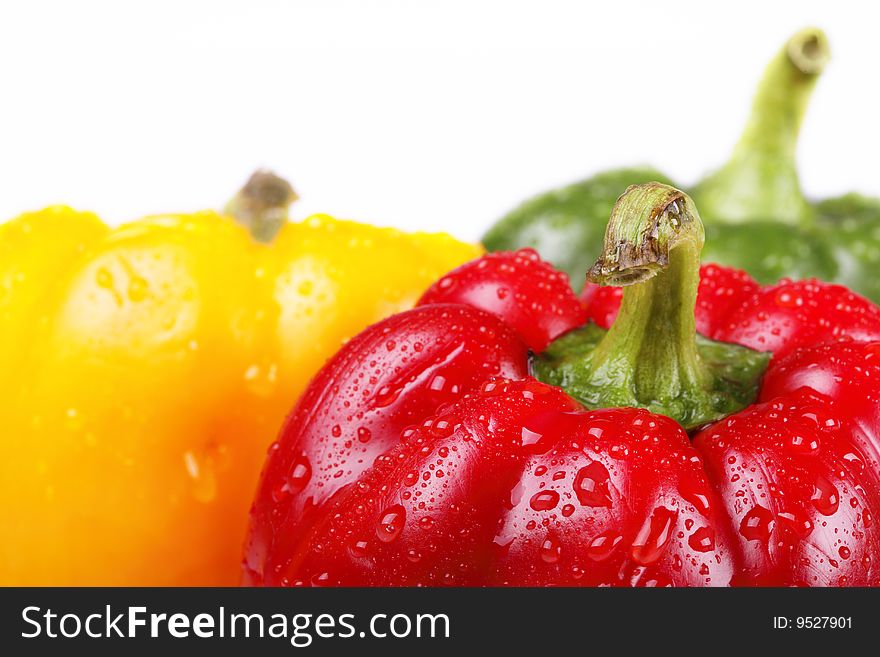 Fresh pepper on a white background