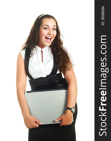 Successful Woman Holding A Laptop