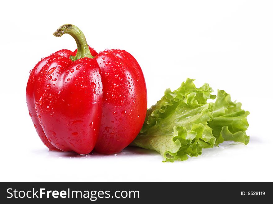 Fresh pepper on a white background