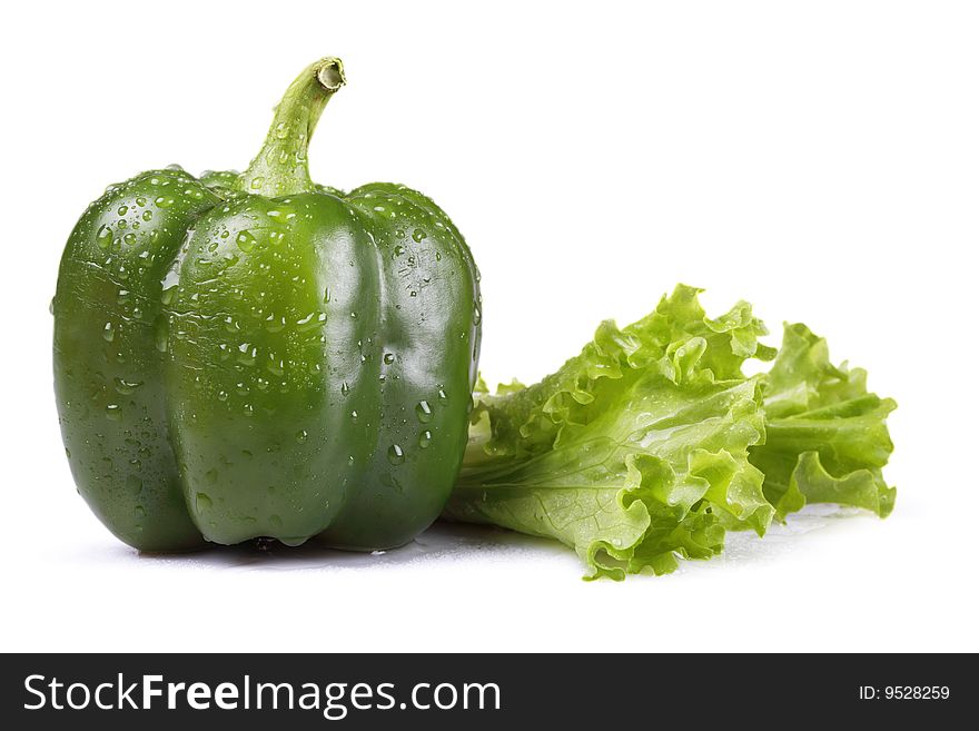 Fresh pepper on a white background