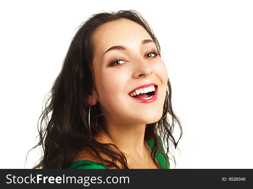 Portrait of a beautiful happy young brunette woman. Portrait of a beautiful happy young brunette woman