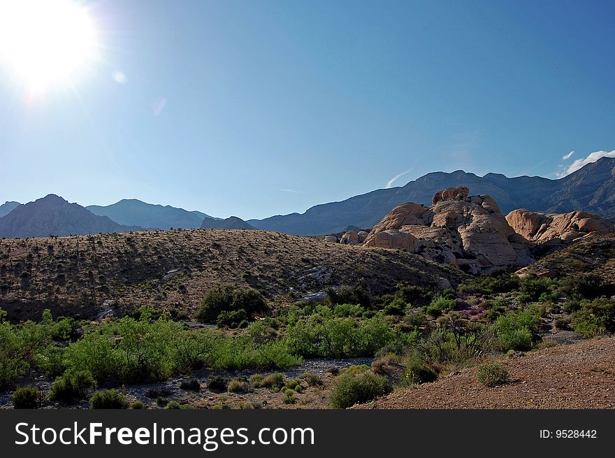 Nevada desert just before sunset. Nevada desert just before sunset