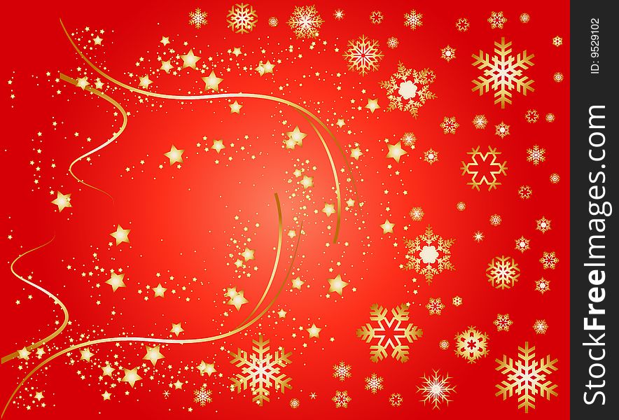 Illustration of a red christmas background