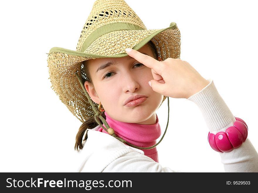 The girl in a straw hat