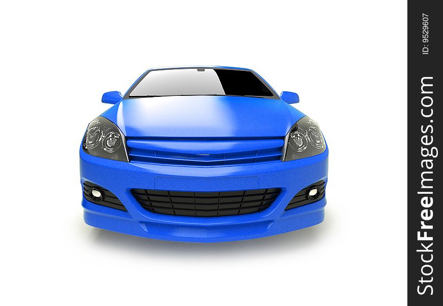 Front view 3d car illustration isolated on white. Please check my portfolio for more colors and views of same car. Front view 3d car illustration isolated on white. Please check my portfolio for more colors and views of same car