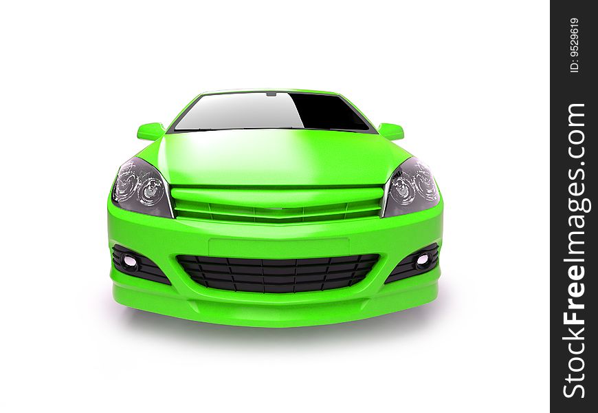 Agressive Bright Green Sportscar