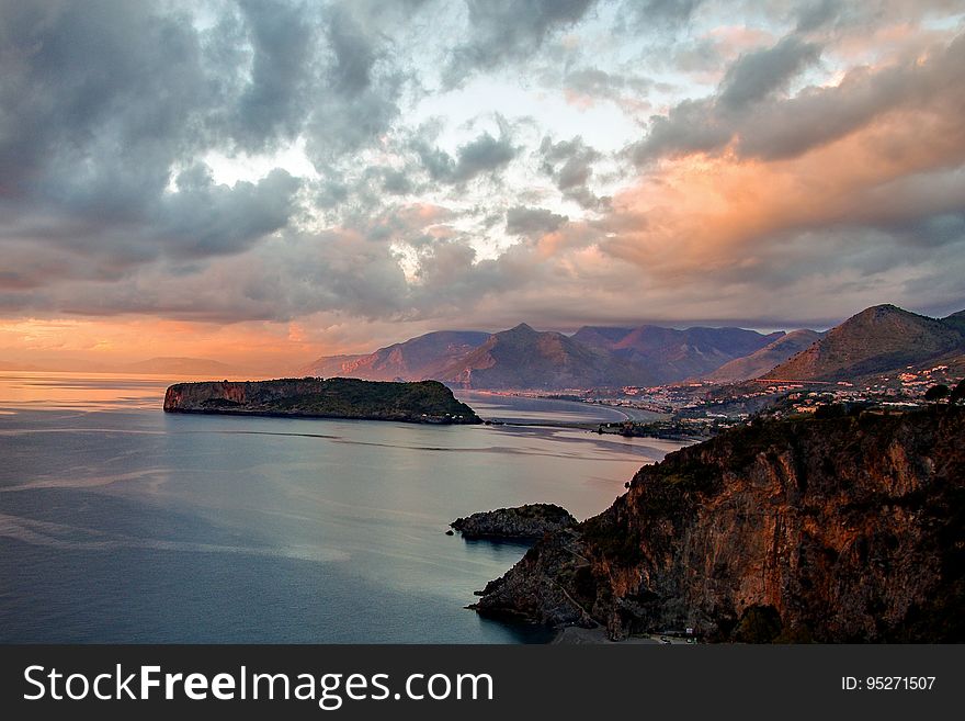 Scenic View of Dramatic Sky over Sea